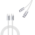 Cabo Carregador Celular 2 Mt Tipo C Duplo 100w Nylon Hrebos