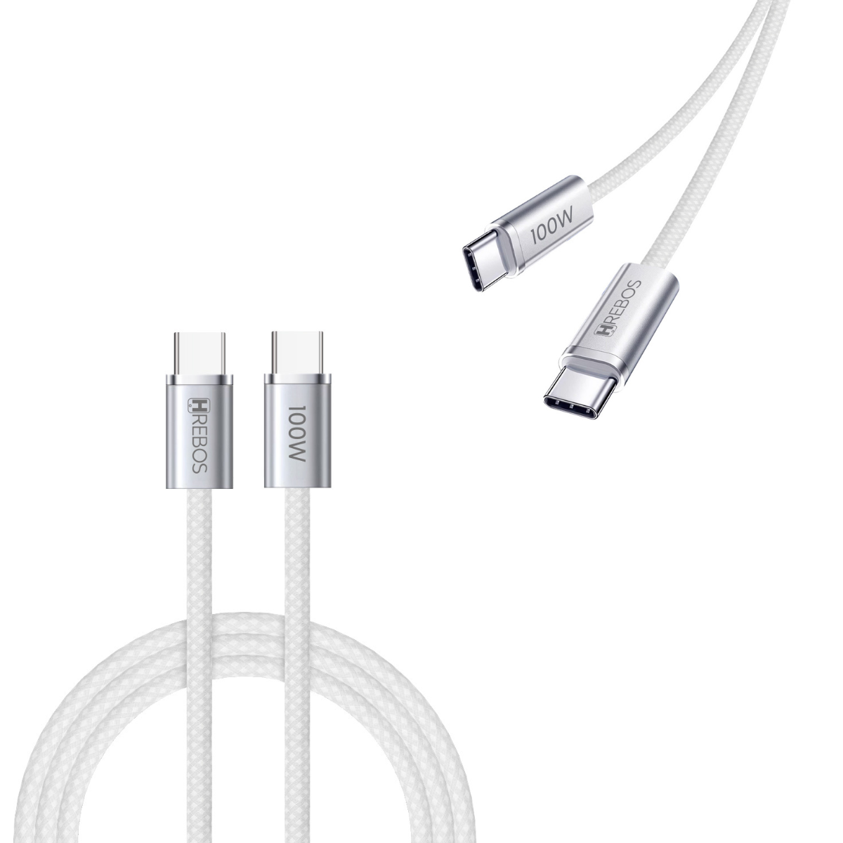 Cabo Carregador Celular 2 Mt Tipo C Duplo 100w Nylon Hrebos