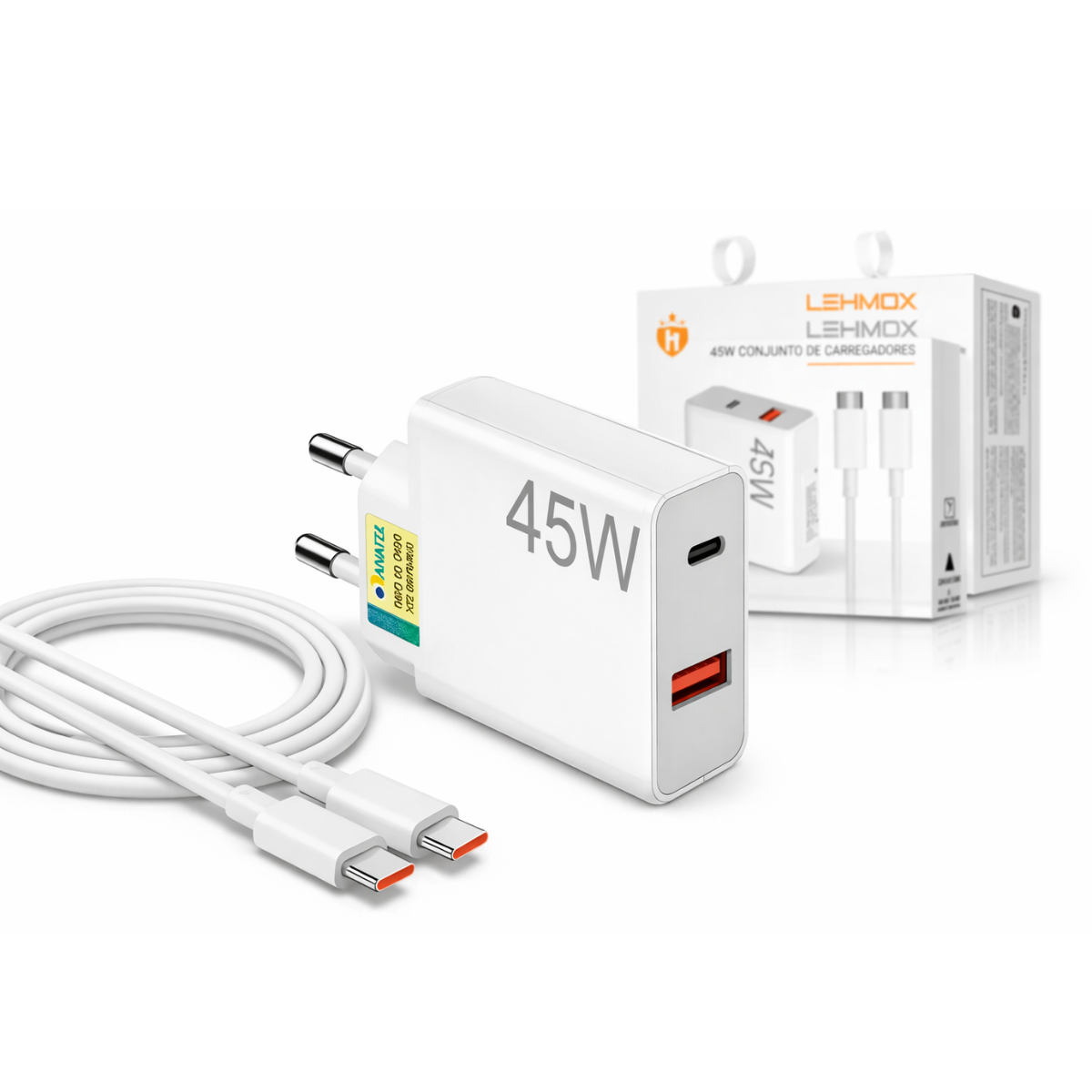 Carregador Celular Turbo Tipo C Para Iphone Poco Samsung 45w