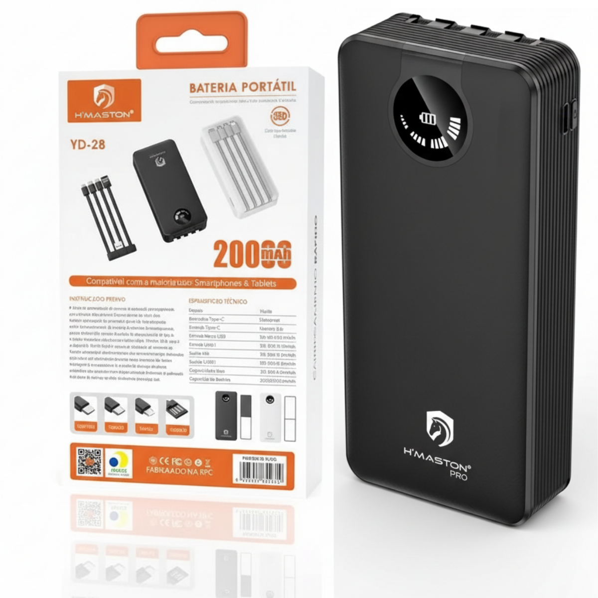 HMaston YD28 Carregador Portátil Alta Capacidade