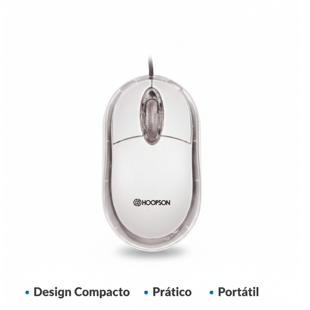Mouse com fio Óptico  usb Hoopson MS-035B — cinza 1200dpi
