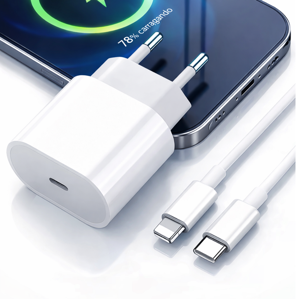 Carregador 30w Hmaston Lightning Tipo-c iPhone Completo branco