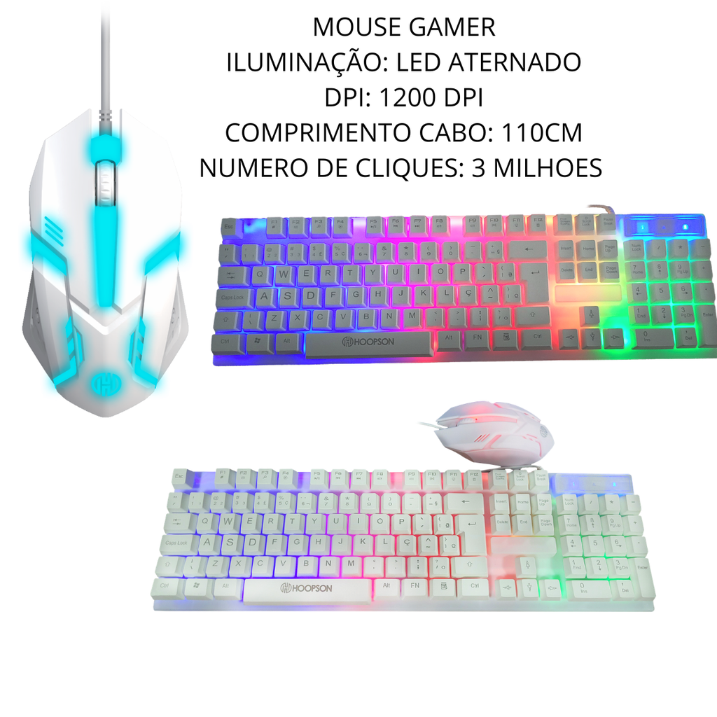 Kit Gamer Hoopson – Mouse + Teclado + Mousepad 90x40cm + Caixinha de Som
