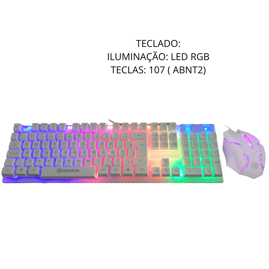 kit gamer 4 em 1 teclado+ mouse, mousepad, caixa de som mini hoopson