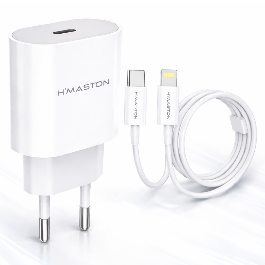 Carregador 30w Hmaston Lightning Tipo-c iPhone Completo branco