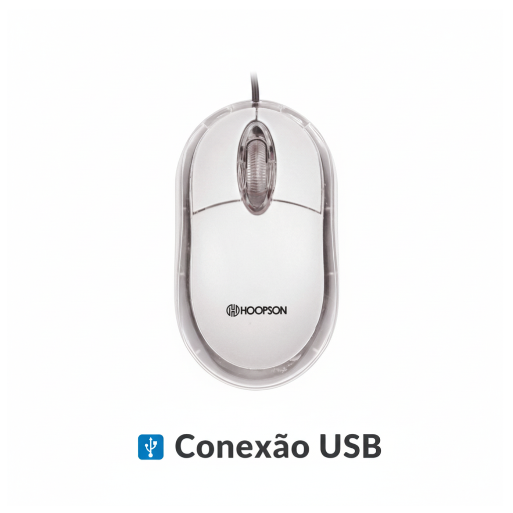 Mouse com fio Óptico  usb Hoopson MS-035B — cinza 1200dpi