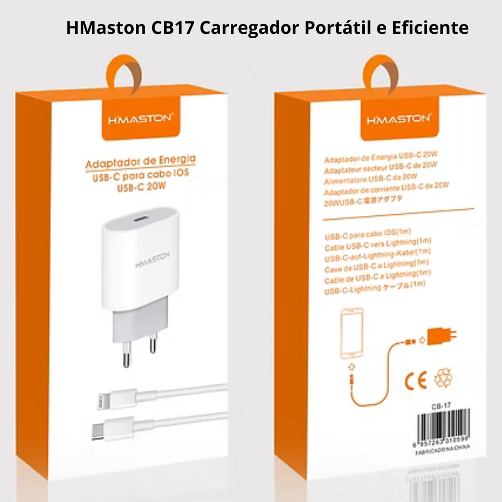 Carregador 30w Hmaston Lightning Tipo-c iPhone Completo branco