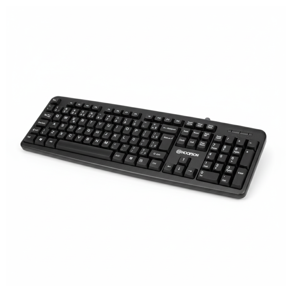Teclado USB HOOPSON ABNT2 — 107 Teclas, Anti-Respingo, Teclas Macias