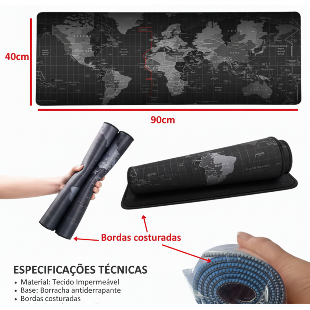 Kit Gamer Hoopson – Mouse + Teclado + Mousepad 90x40cm + Caixinha de Som