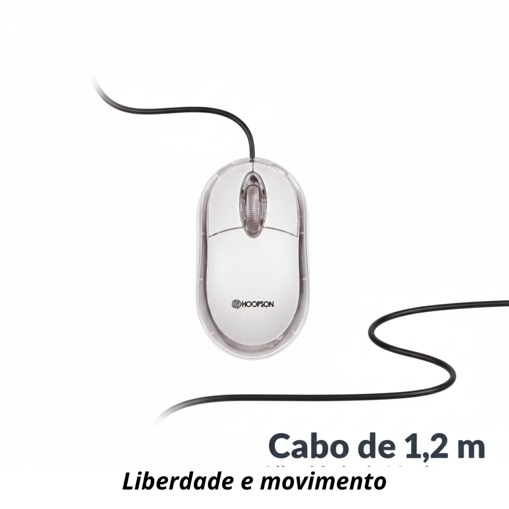 Mouse com fio Óptico  usb Hoopson MS-035B — cinza 1200dpi