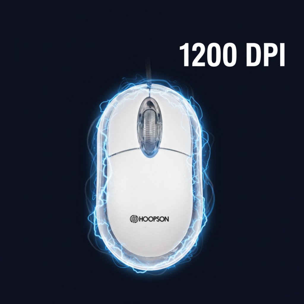 Mouse com fio Óptico  usb Hoopson MS-035B — cinza 1200dpi
