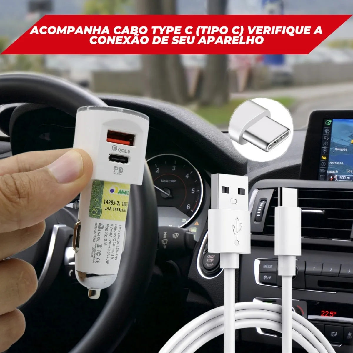 HMaston S18-3 Carregador Veicular Alta Eficiência e Durabilidade