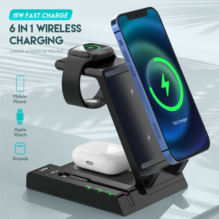 D2 15W MAX 6 EM 1 Multifunction Fast Wireless Charger