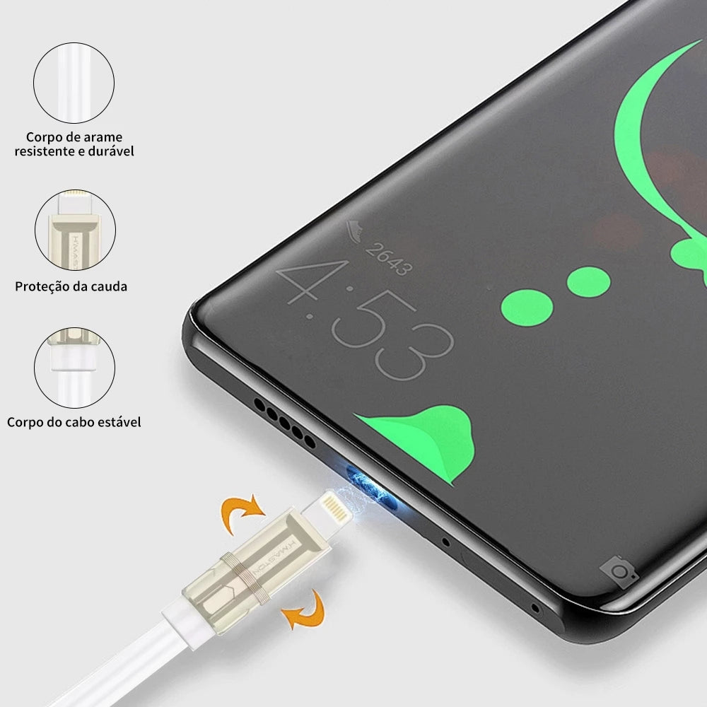 H'Maston SJX27 Cabo Tipo C para Lightning Rápido 65W - Carregamento Turbo 1m