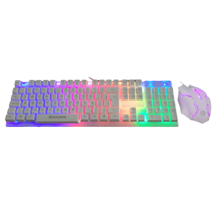 Kit Gamer Teclado e Mouse RGB Hoopson TPC-096KB - Branco
