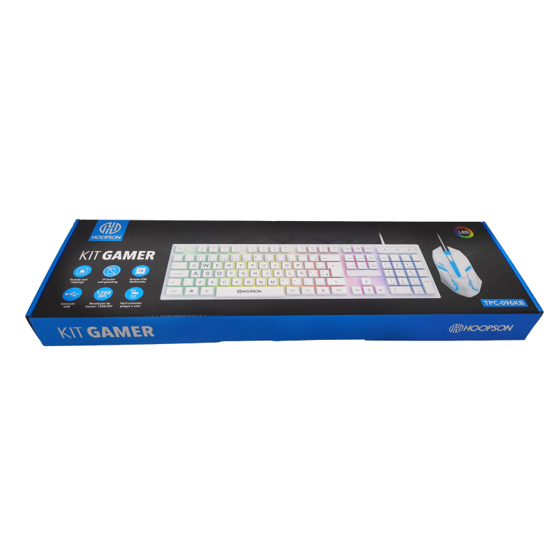 Kit Gamer Teclado e Mouse RGB Hoopson TPC-096KB - Branco