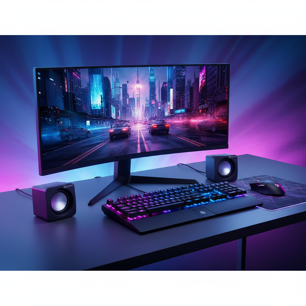 Imagem promocional de caixas de som