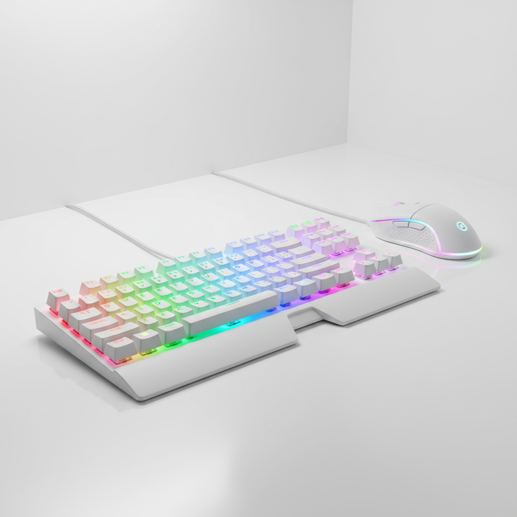 Kit Gamer RGB Branco