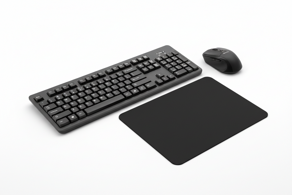 Kit Office Completo — Teclado ABNT2 + Mouse 1200 DPI + Mouse Pad
