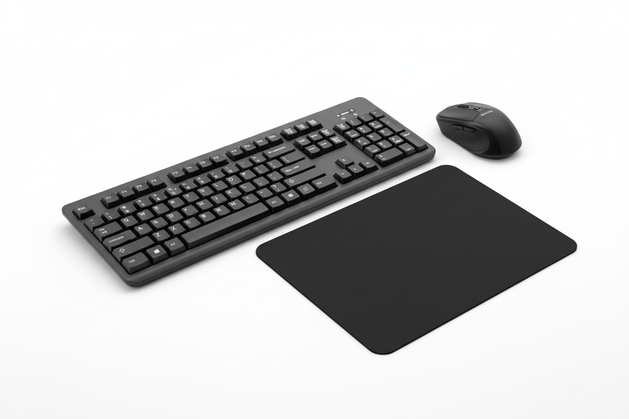 Kit Office Completo — Teclado ABNT2 + Mouse 1200 DPI + Mouse Pad